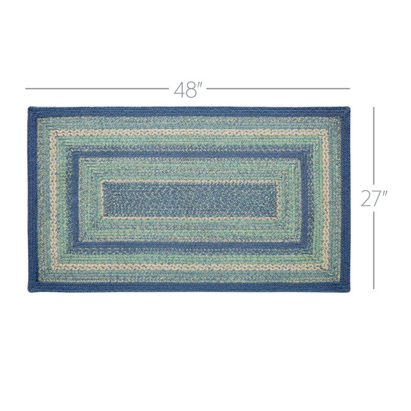 Maronay Hand Braided Geometric Indoor Rug, Rectangle 2'3" x 4'