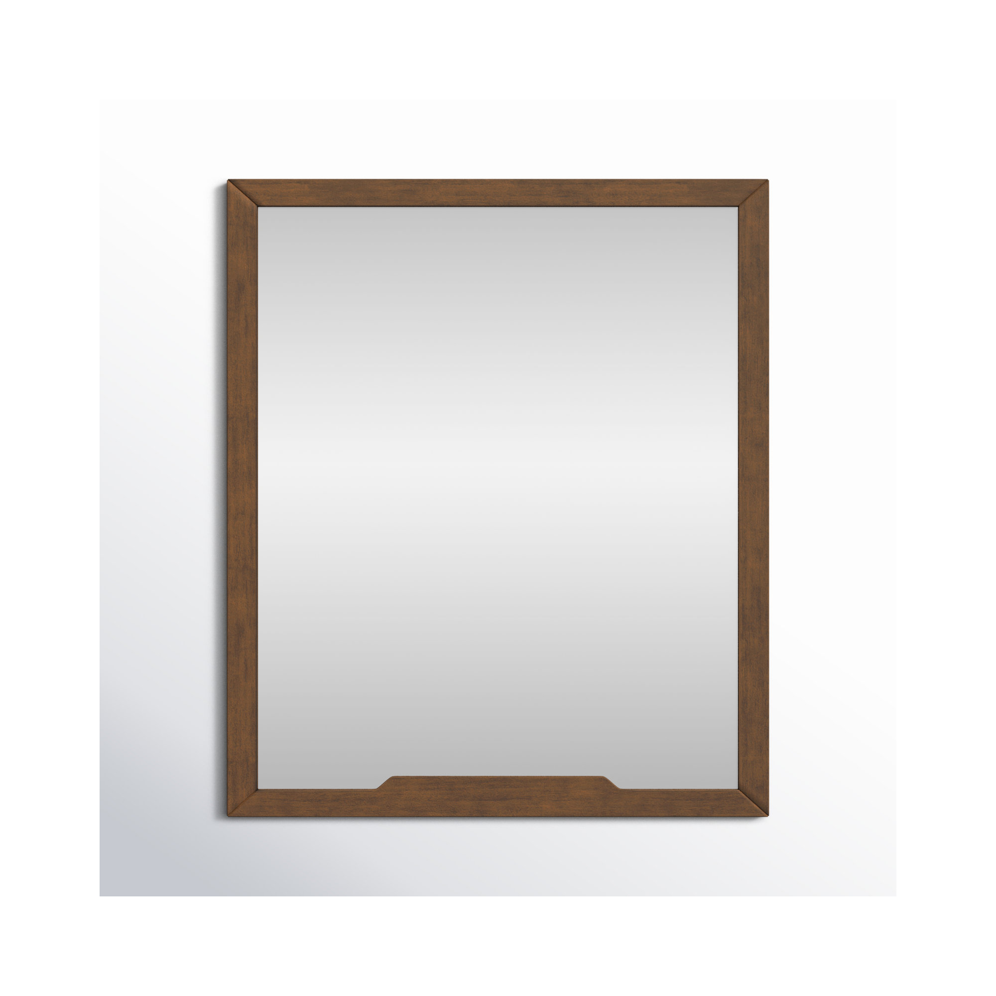 Glow Rectangle Wall Mirror, Walnut