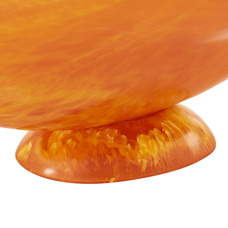 Bol décoratif en résine 21,2 po Brijido, Orange