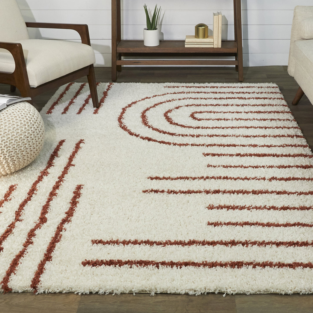 Donaciones Orange/Ivory Area Rug Latitude Run® Rug