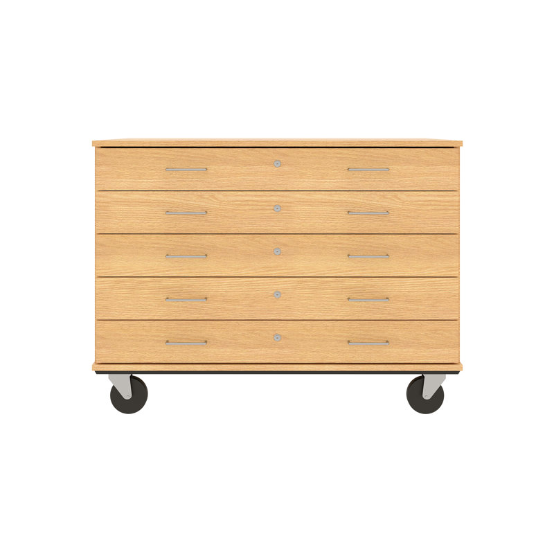Armoire mobile à 5 compartiments avec roulettes, H 36 po x l 48 po x P 29 po, Orme ombré