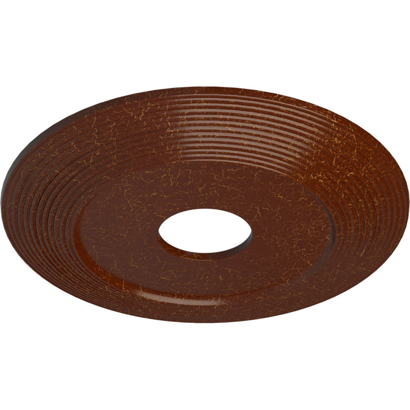 Endurathane Adonis Ceiling Medallion, 16 1/8"OD x 3 5/8"ID x 1"P (Fits Canopies up to 10 1/4"), Hand-Painted Burnished Mahogany Crackle Finish