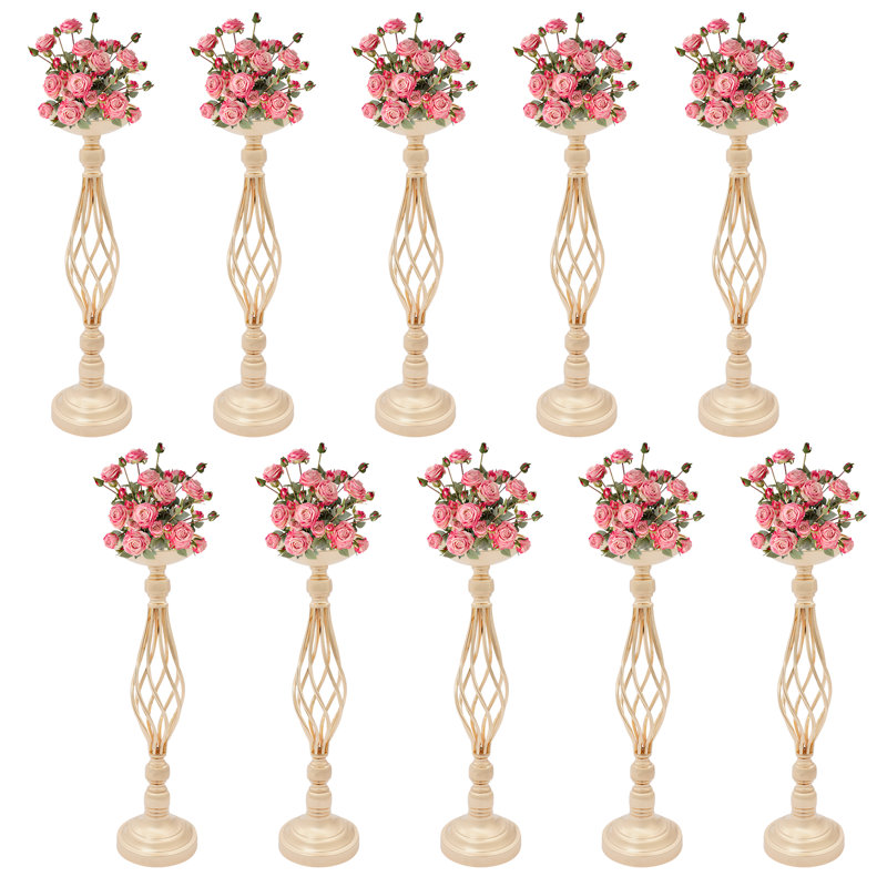 10 pièces porte-bougie sur pied en métal autoportant pour bouquets de fleurs pour réception de mariage