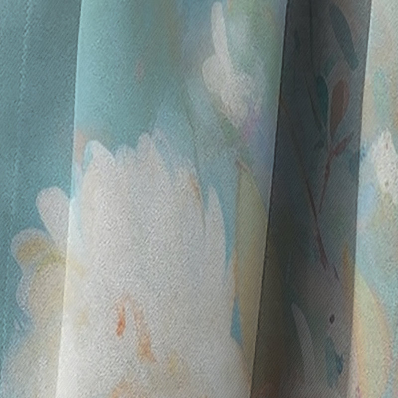 Rideau à œillets - rose et bleu avec œillets - 1 œillet, L 52 po x L 84 po