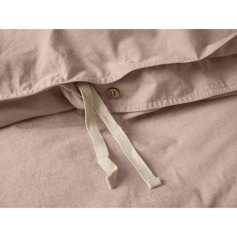 Organic Crinkled Percale Duvet Cover, Praline Chambray, King/Cal King Duvet Cover