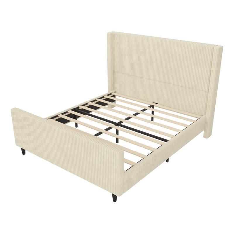 Structure de lit tapissier en velours, Grand lit