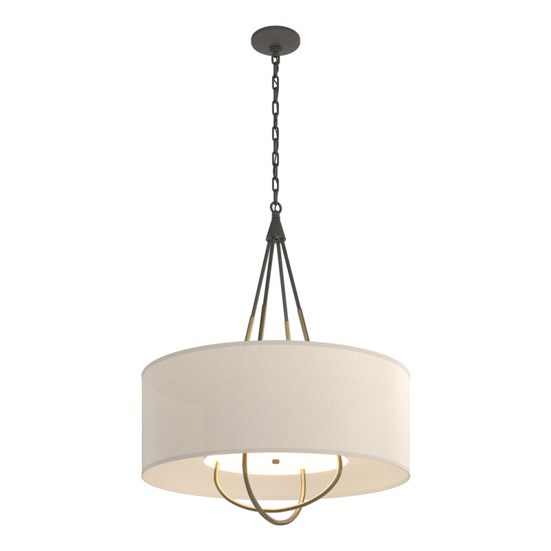 Loop 4 - Light Chandelier, Soft Gold, Natural Anna, Natural Iron