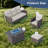 7 - Person Outdoor Swivel Rocking Chair Conversation Set With Fire Pit Table And Cushions-1140575681