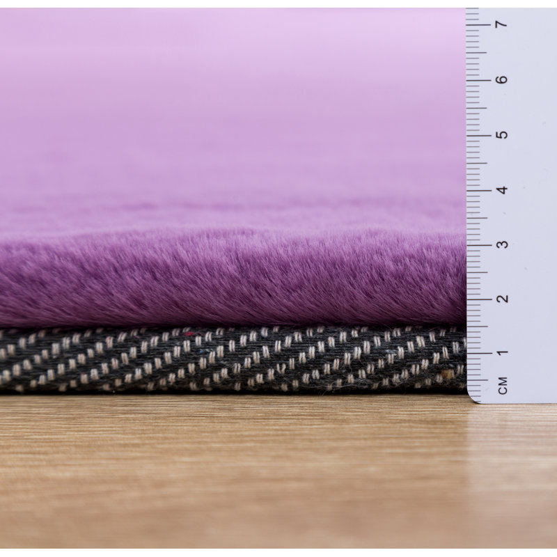 Tapis mauve poils longs Baptiste, Tapis de couloir 2 pi 4 po x 7 pi 6 po