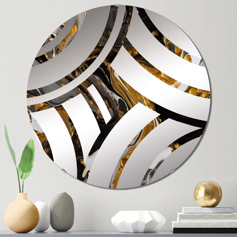 Jareb - Miroir décoratif à vague centrale, 23,6 po x 23,6 po