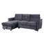 Canapé-lit modulaire réversible en velours gris foncé de 83 po avec rangement