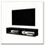 Black 2-Shelf Central Floating Media Rack-1558522645