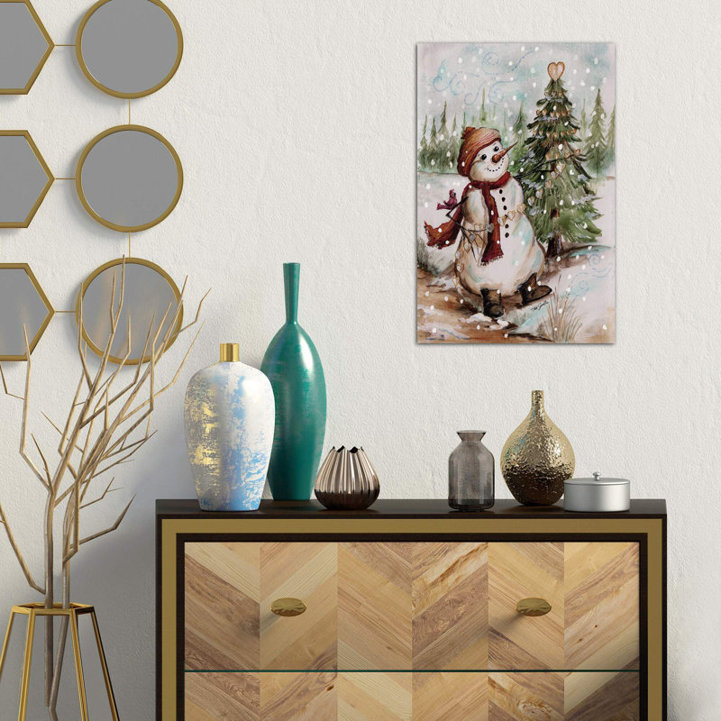 Country Snowman I - Wrapped Canvas Print, 66.04 cm H x 45.72 cm W x 1.91 cm D