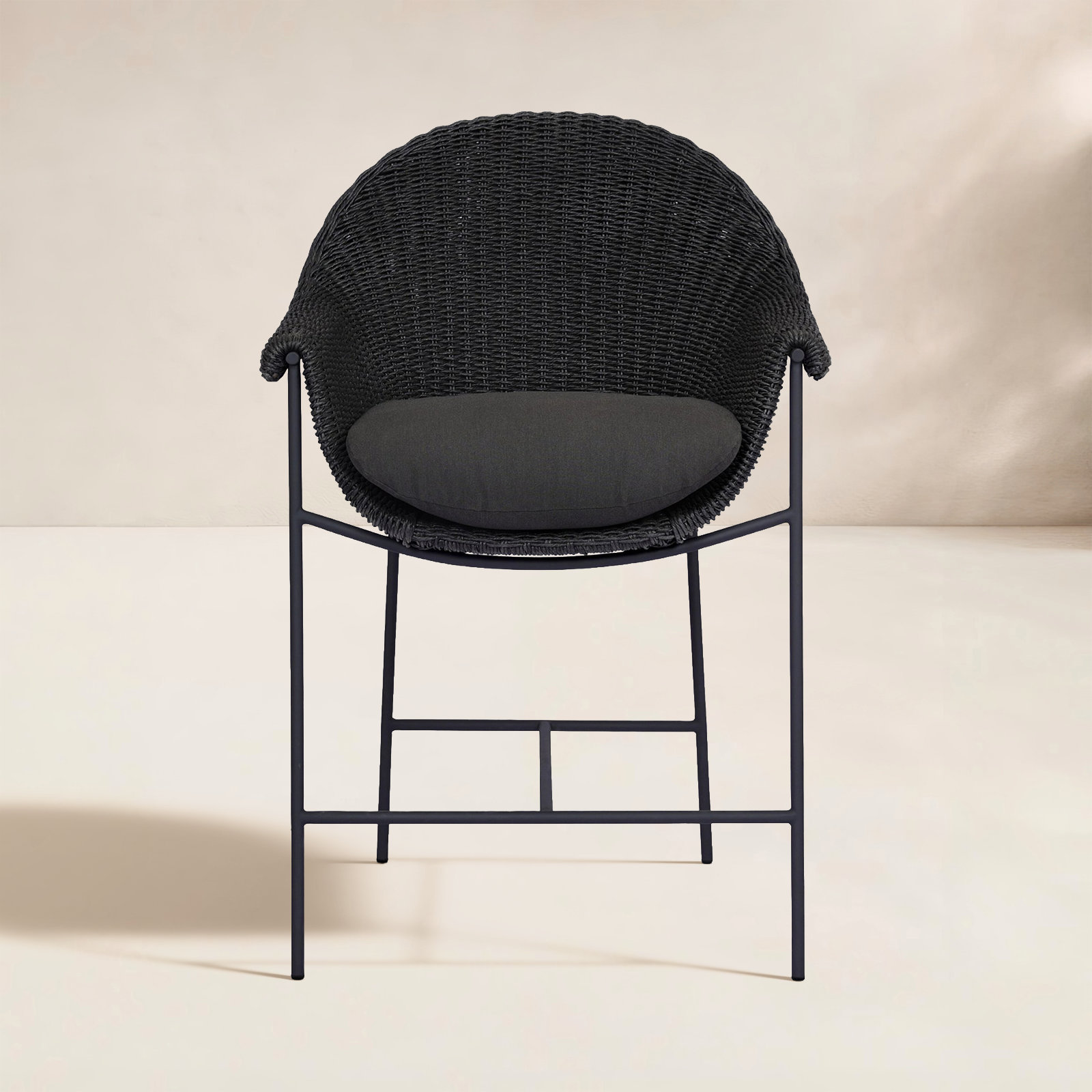 Rivah Patio Bar Stool, Gray/Black