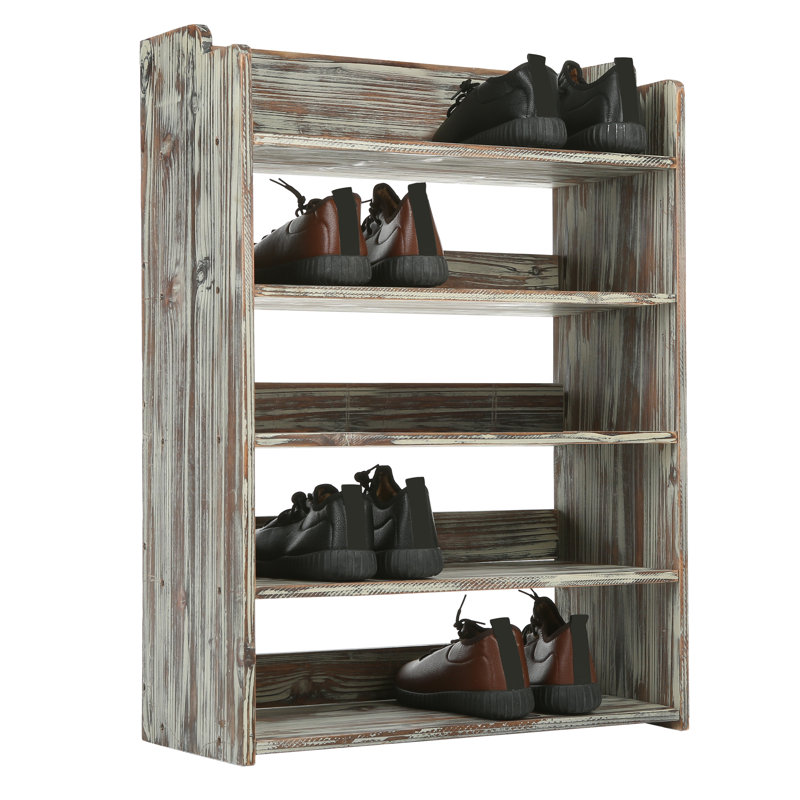 10 Pair Solid Wood Shoe Rack