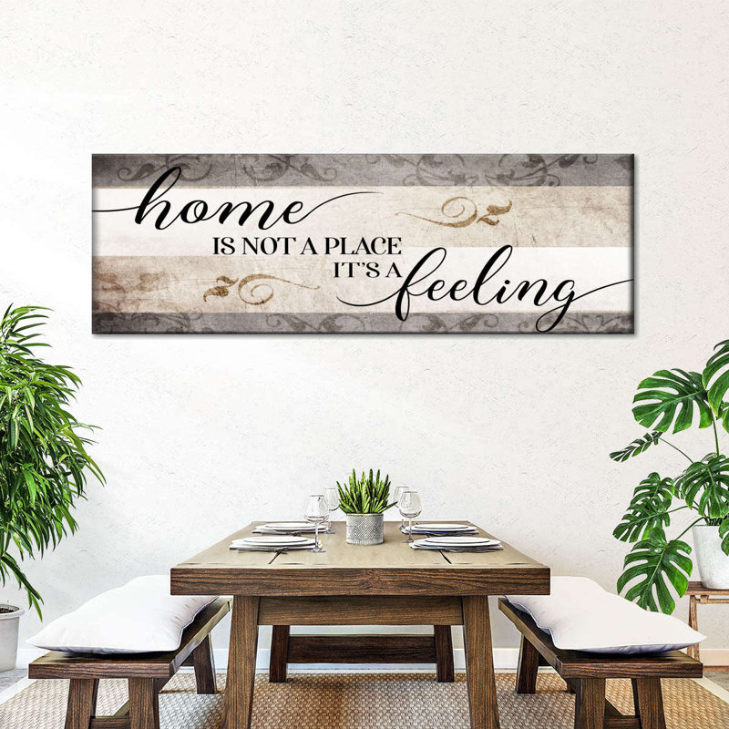 Home Is Not A Place It's A Feeling V, reproduction sur toile, H 12 po x l 36 po x P 1,25 po