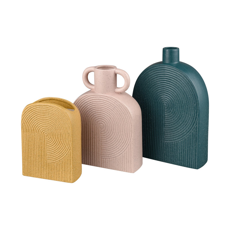 6.75'' Matte Yellow Ceramic Sculptural Table Vase