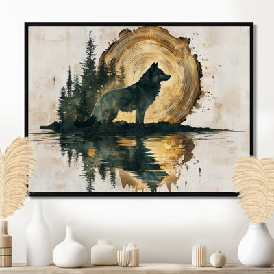 Loup, gardien de la forêt III - loup, art mural