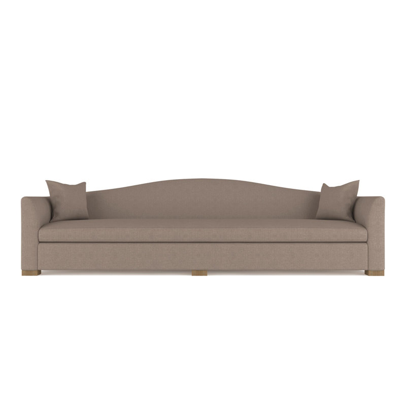 Canapé extra long Horatio Camelback Taper, Ponce de lin Box Weave, H 33 po x l 120 po x P 36 po, Patiné