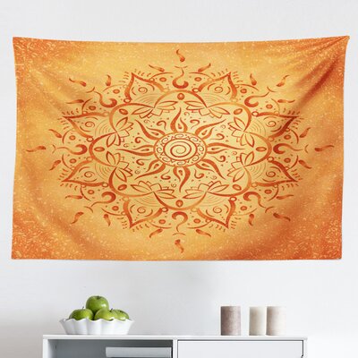 Lotus Tapestry, Sun Pattern Ombre Effect Mandala Culture Print, Fabric Wall Hanging Decor For Bedroom Living Room Dorm, 45"" X 30"", Orange -  East Urban Home, D3EABCF4BA7A4B6A85FE00B7F46B7E42