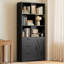 Bibliothèque de rangement standard H 70,9 "x l 31,3", bibliothèque moderne en bois avec 2 tiroirs, bibliothèque avec portes, armoire de rangement, étagère à 3 niveaux pour le bureau personnel, le salon, la cuisine-131833110