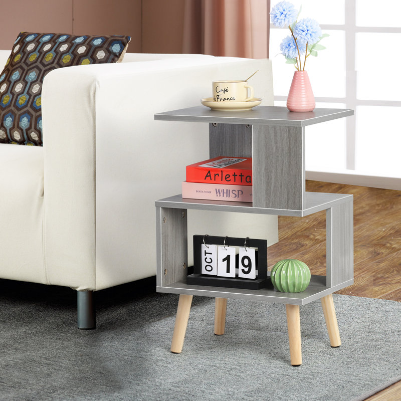 Table de bout avec rangement Josefin, Gris