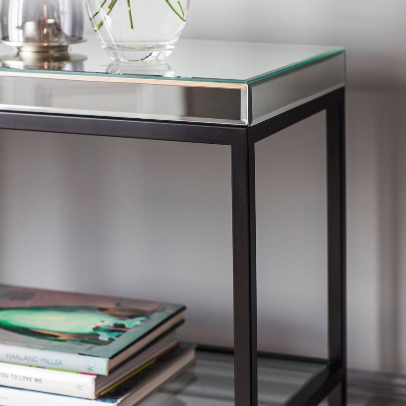 Brezza 120cm Glass Top Console Table, Black