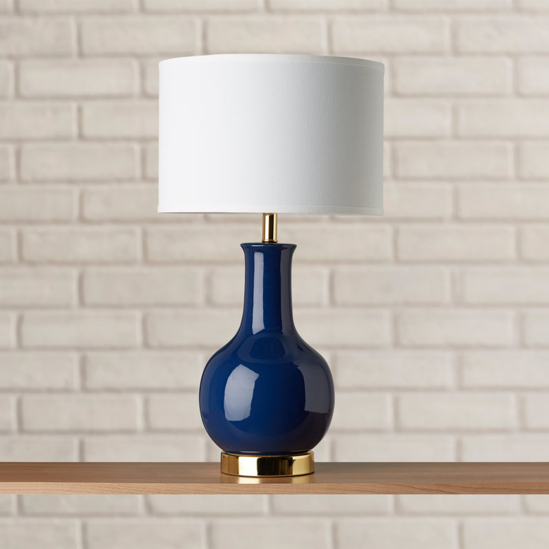 Putra Ceramic Table Lamp, Royal Blue