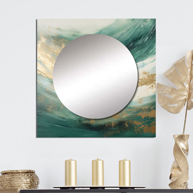 Anyjha Soft Wave Fusion - formes abstraites, miroir mural de salon, 29 po x 29 po
