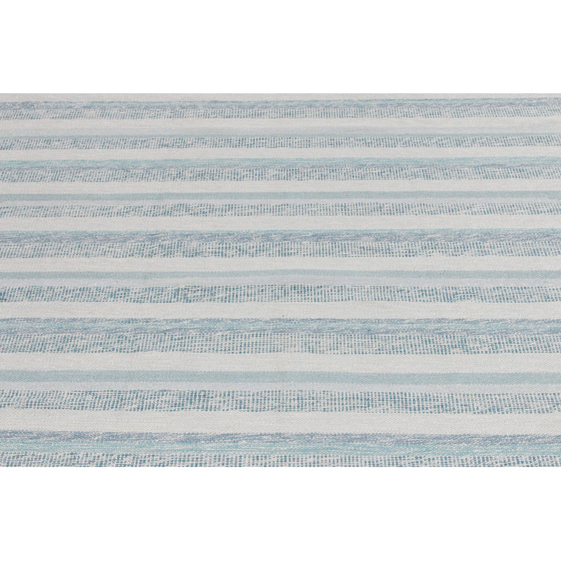 Scandinavian Silk Geometric Area Rug, Rectangle 6' x 9'