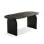 Table de salle à manger ovale noire en bois massif-1209187573