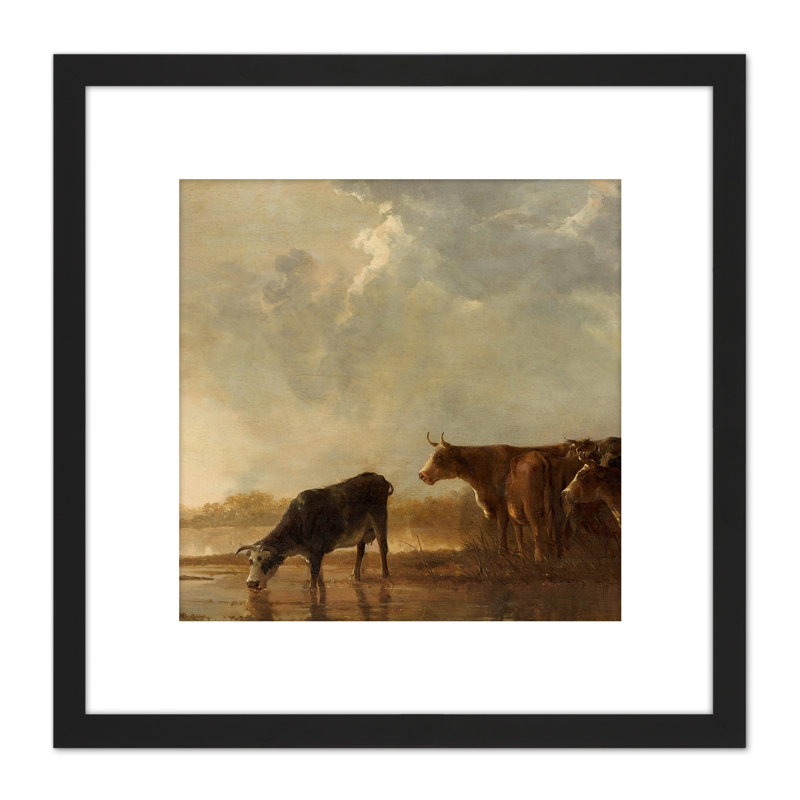 River Landscape With Cows by Aelbert Cuyp - Single Picture Frame Painting