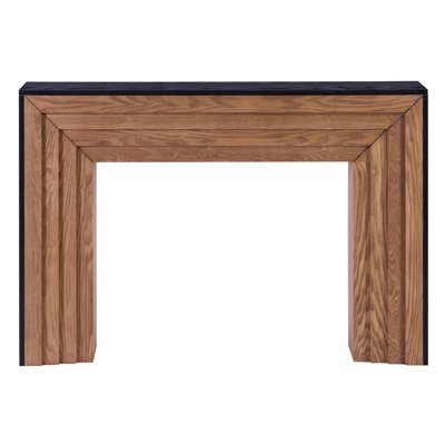47In Modern Wood Console Table, Manufactured Fir, Rustic & Contemporary Two - Tone Style, Table Option For Decorative Seating Black With Natural Wood,
