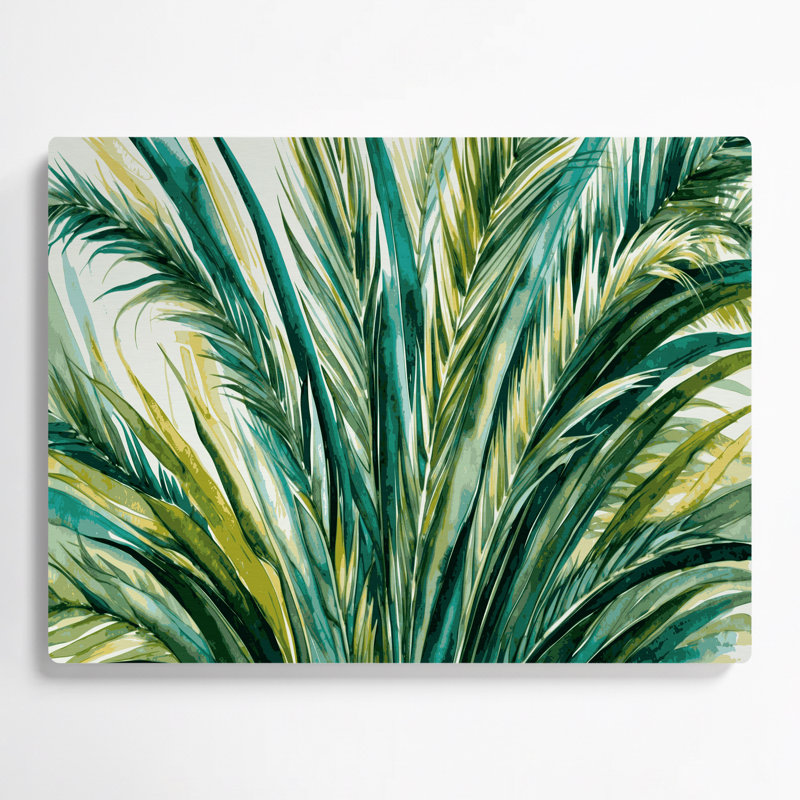 Art mural en métal vert Hawaiian Palm Fronds, H 20 po x l 30 po