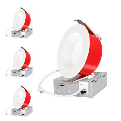 Plafonnier encastré sans feu 4pk 4inch, indice de résistance au feu 2 heures, 5CCT, 800Lm, homologué IC, à intensité variable
