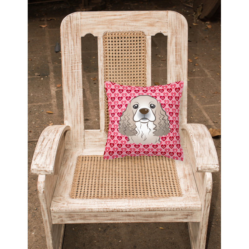 Coussin décoratif intérieur/extérieur schnauzer hearts, 18 po x 18 po, Épagneul cocker