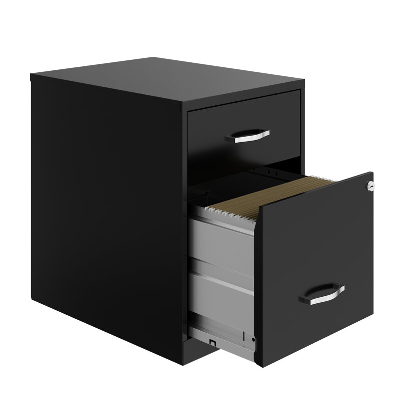 Skieler 18'' Deep 2 -Drawer File Cabinet with Accessory Drawer, Black