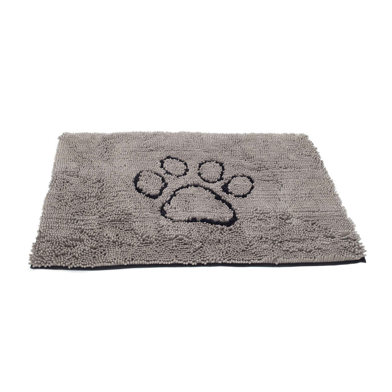 Petit tapis de porte pour chien sale gris brumeux DGS Pet Products 23 po x 16 po x 2 po, Gris clair