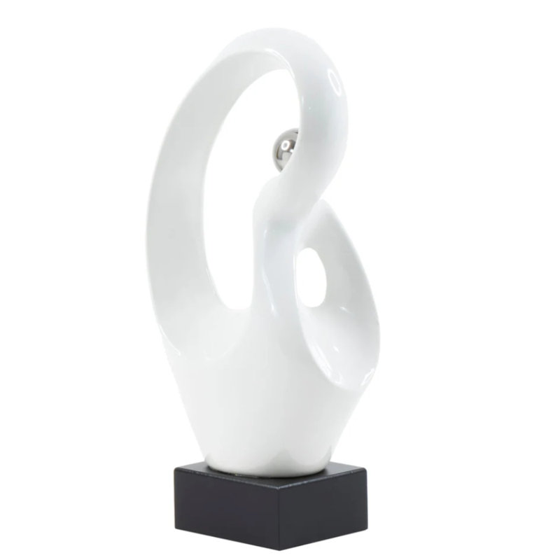 Sculpture de table abstraite NABILA, Blanc
