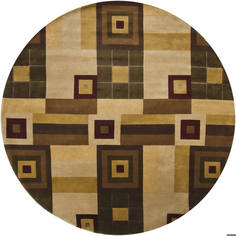 Tapis géométrique en laine noué à la main Callida, Rectangle 7 pi 9 po x 10 pi 6 po