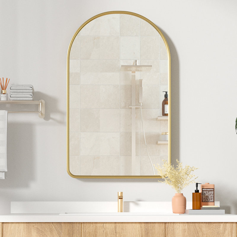 Dahlyla 19.7'' W 31.5'' H Framed Medicine Cabinet Mirror 3 Fixed, Golden