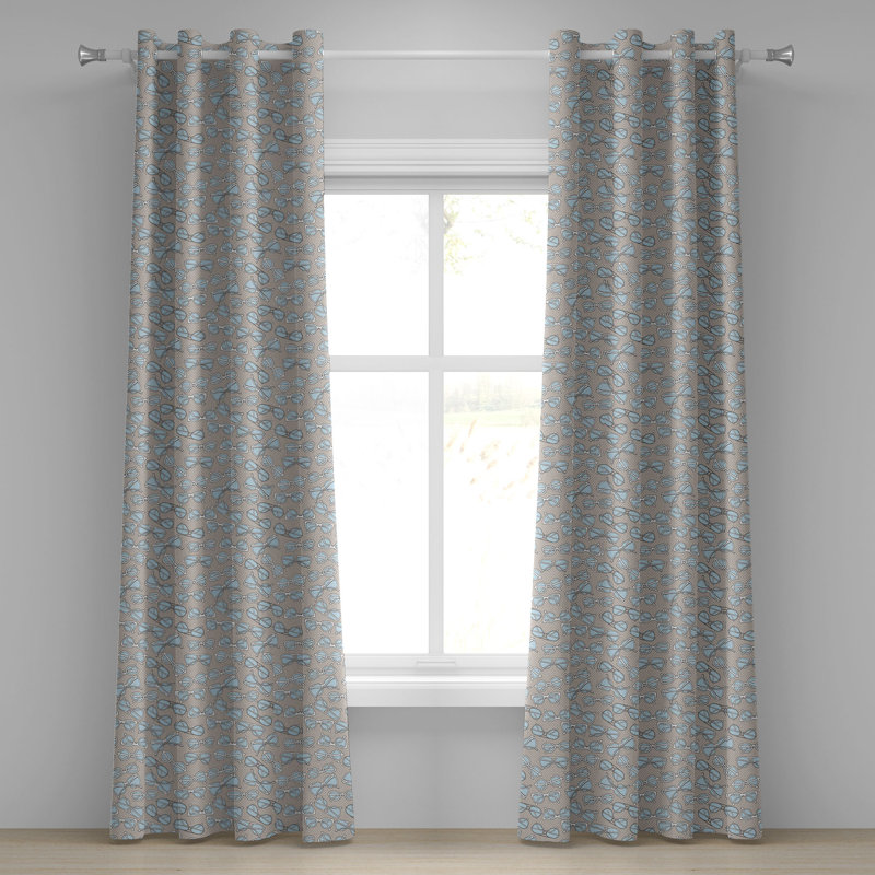 Rideau décoratif à 2 panneaux avec œillets de 50 po East Urban Home Retro, L 50 po x L 108 po