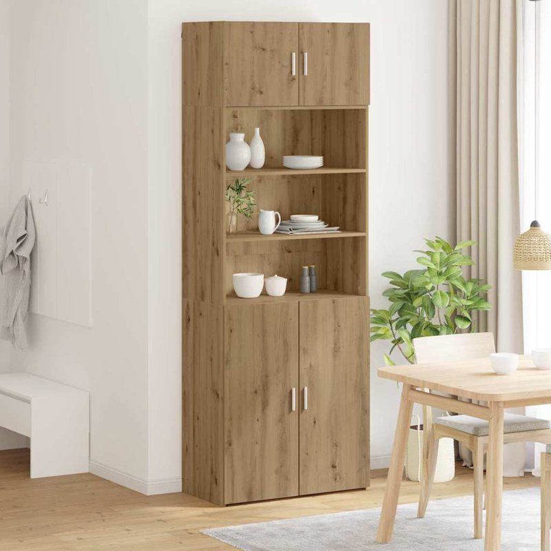  Storage Cabinet Black Oak 80 X 42.5 X 225 Cm Engineered Wood, Artisan Oak