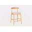 Tabourets de comptoir en bois massif de style moderne Mid-Century 24 po, tabourets de comptoir rembourrés avec pieds en bois pour îlot de cuisine Bar (structure naturelle et coussin beige)