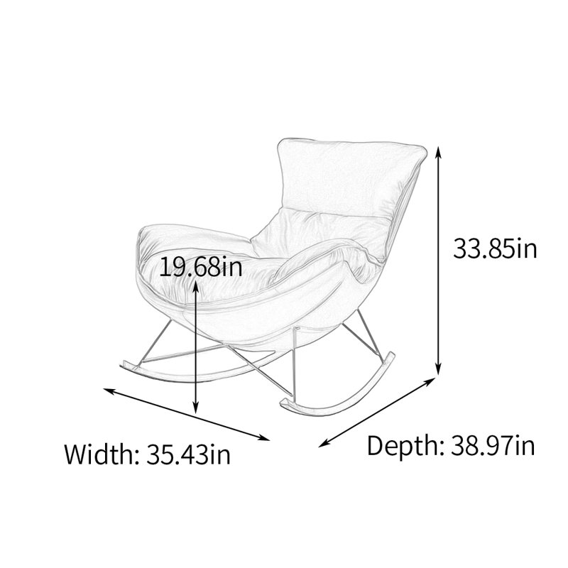 Chaise berçante Modern, Jaune