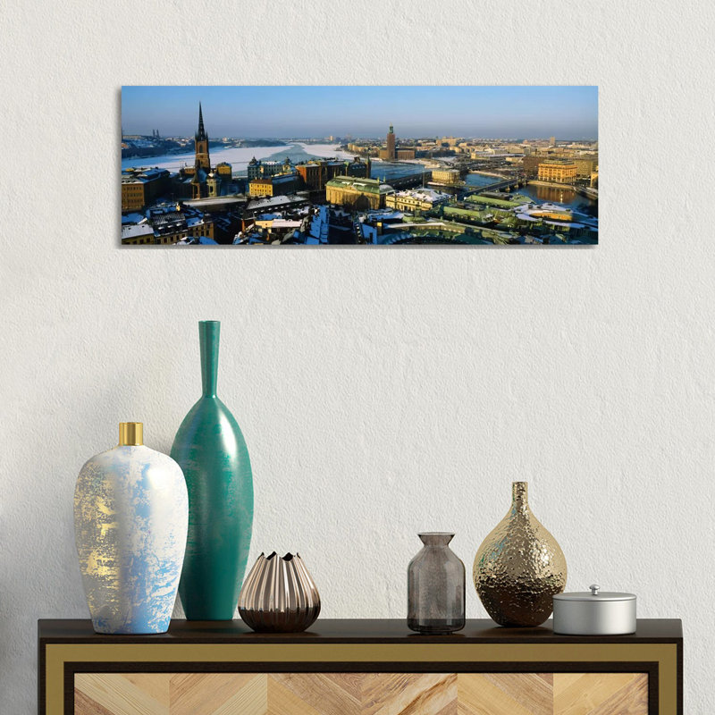 High Angle View Of A City, Stockholm, Sweden by Panoramic Images - Wrapped Canvas Panoramic Gallery-Wrapped Canvas Giclée