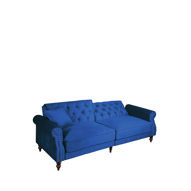 87.8'' Velvet Sofa, Blue Velvet