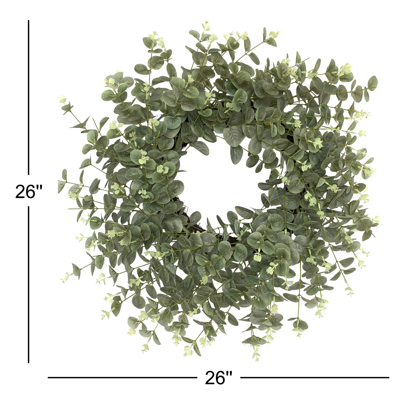 26'' Handcrafted Faux Eucalyptus Wreath, Light Green