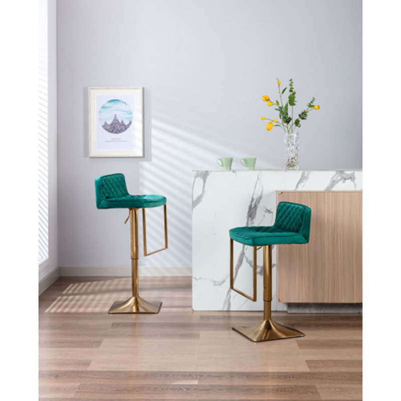 Tabouret pivotant à hauteur réglable, Émeraude