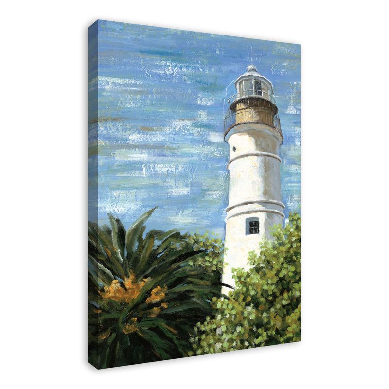 Phare dans le jardin sur toile, H 36 po x l 24 po x P 1,25 po, Sans cadre